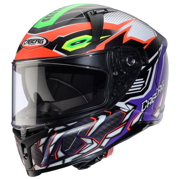 Caberg casco Avalon X Gurkha nero opaco/arancio-verde-viola