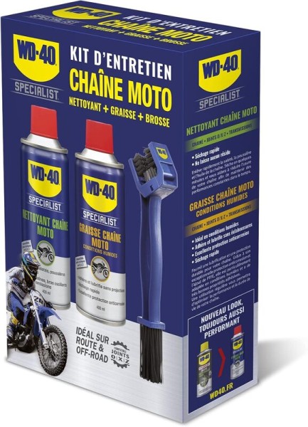 WD-40 Specialist set per la cura della catena della moto - 2x spray 400 ml