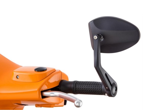Specchietto terminale manubrio FERRARA 2 per Vespa sinistro o destro, nero