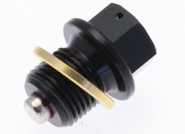 Tappo di scarico magnetico Tecnium - alluminio nero M20x1.5x14
