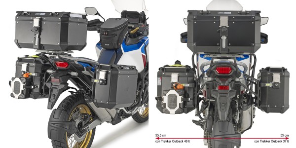 Portavaligie laterale PL ONE-FIT per Honda CRF1100L Africa Twin Adventure Sports (Bj.20-) Givi