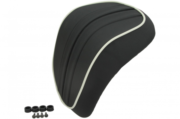 Schienale "Nabuk" Vespa Primavera / Sprint, nero con bordino bianco