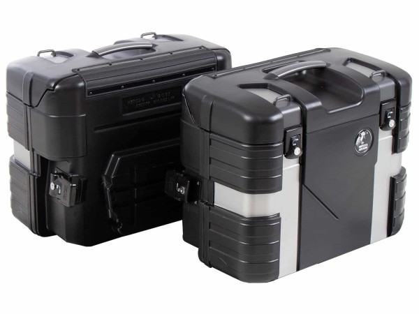 Set di valigie Gobi Black Edition con gancio per bagagli Hepco & Becker