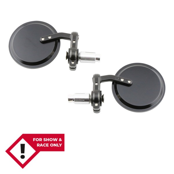 HIGHSIDER Specchietto retrovisore smart bar nero rotondo (coppia)