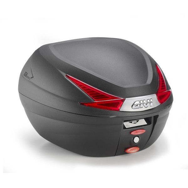 B330 MONOLOCK Bauletto nero con catarifrangenti e piastra rossi Givi