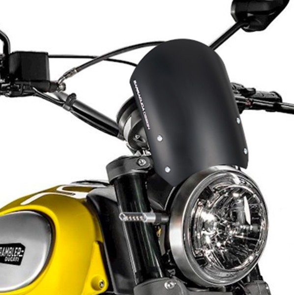 Barracuda Windschild Aerosport Aluminium Schwarz für Ducati Scrambler (2015 - 2017)