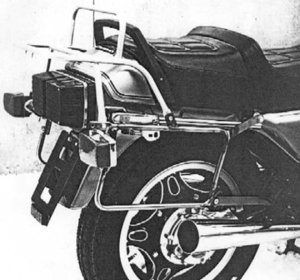 Portapacchi tubolare e portavaligie laterale cromato per GL 500/650 Silver Wing