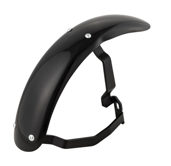 Parafango 2.0 Garelli Race EVO II per Vespa PX 80-200ccm, vetroresina nera, staffa nera