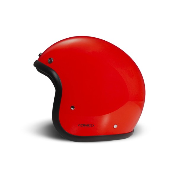 Casco jet DMD Retro, rosso lucido, fibra di vetro, ECE 22.06