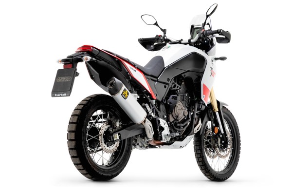 ARROW INDY RACE Endschalldämpfer mit silberner Aluminium-Hülle und Carbon-Endkappe für Yamaha Tenere