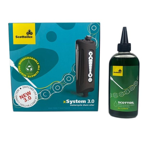 Scottoiler Xsystem 3.0 + 250 ml di olio All Climate Biodegradabile