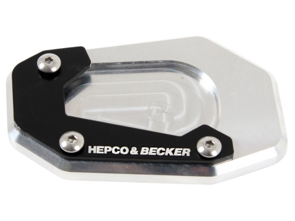 Piastra cavalletto laterale nero argento per BMW R nineT (14-16) Hepco & Becker