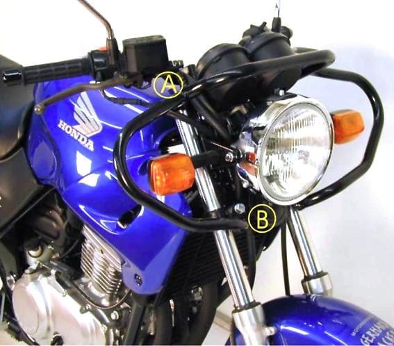 Barra di protezione anteriore nera per Honda CB 500 /S (93-97) Hepco & Becker