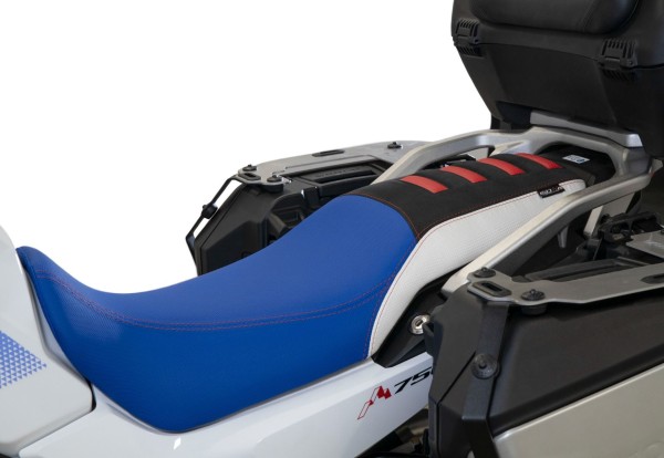 Coprisella per Honda XL 750 Transalp, blu / bianco / nero con inserti rossi