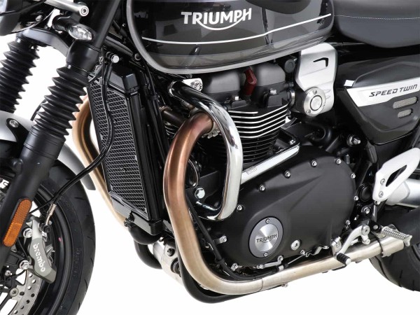 Protezione motore cromata per Triumph Speed Twin (19-21) Originale Hepco e Becker