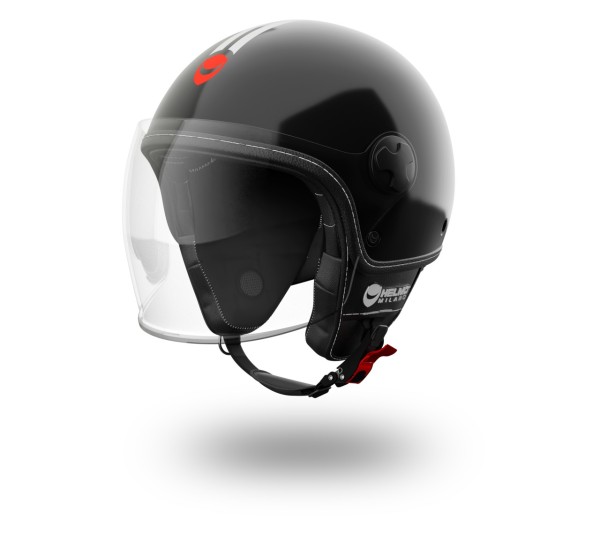 Helmo Milano Demi Jet, Veloce, nero lucido