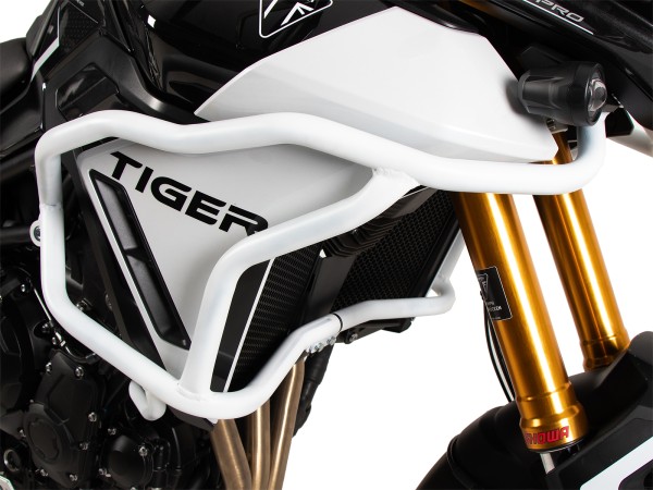 Barra di protezione serbatoio "Solid" bianca per Triumph Tiger 900 Rally Pro (24-) Hepco & Becker