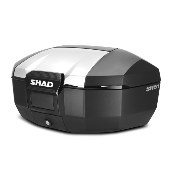 Baule Shad SH51, nero con copertura in alluminio, 51 l