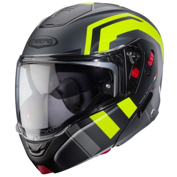 Caberg casco Horus X Road opaco-fucile metallizzato/nero-fluo-giallo