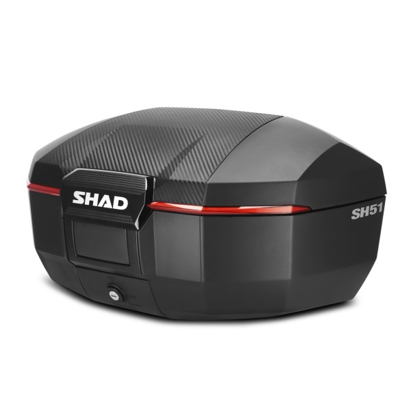 Baule Shad SH51, effetto carbonio / nero, 51 l