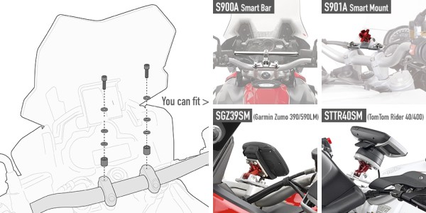 Kit Montaggio Smart Bar S900A / Smart Mount S901A per Honda Givi