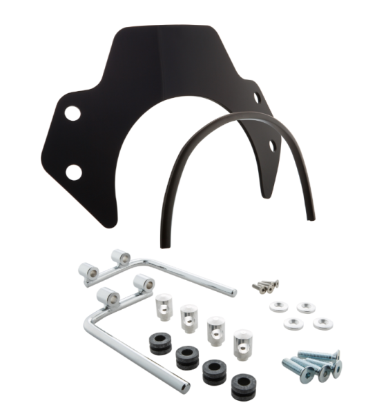Zanzariera per Vespa PX 80-200ccm, supporto argento, nero oscurato