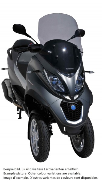 Parabrezza ERMAX Touring per Piaggio MP3 400 HPE (-22), oscurato/nero chiaro