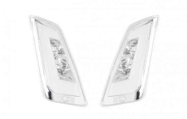 Kit frecce a LED anteriori, trasparenti per Vespa GT, GTL, GTV, GTS 125-300