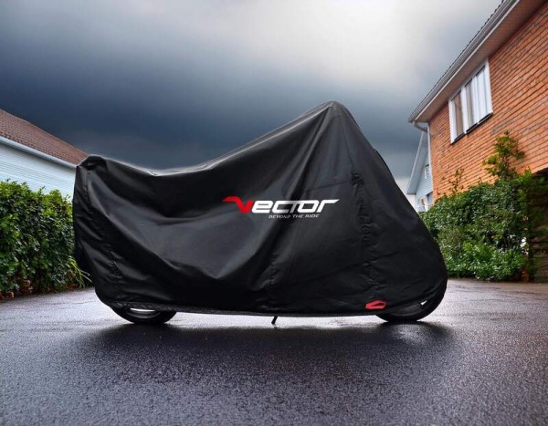 VECTOR H2O Telone da interno/esterno per moto/scooter con parabrezza alto - Nero - M