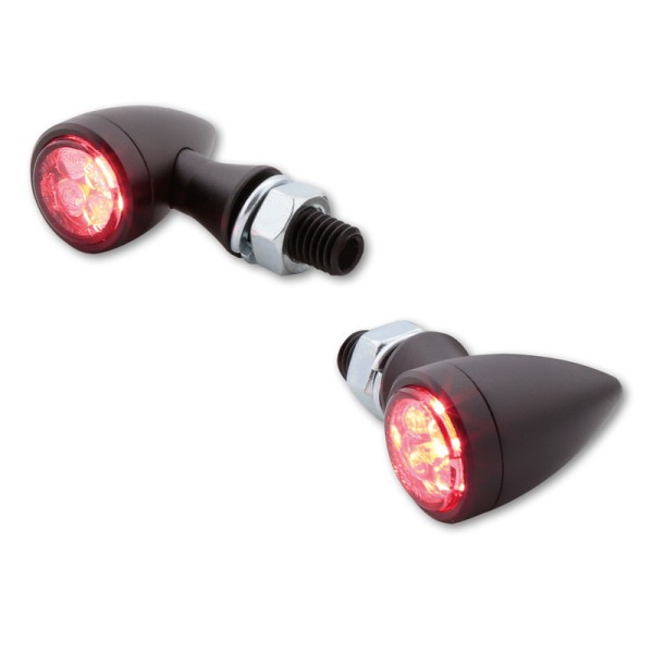 HIGHSIDER smart Sixteen Bullet LED luce posteriore, luce freno, indicatore di direzione nero/tinta 3in1, omologato E (coppia)