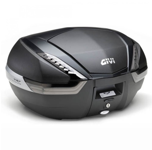 V47 TECH MONOKEY Bauletto 47 litri nero / carbonio con catarifrangenti trasparenti Givi