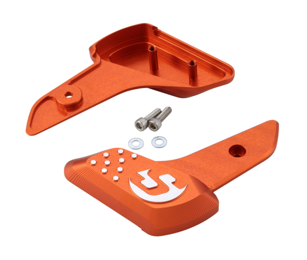 Poggiapiedi destro e sinistro per Vespa Primavera /Sprint 50-150ccm 2T/4T AC, arancione opaco
