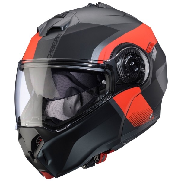 Caberg casco ribaltabile Duke Evo Indy opaco-fucile metallizzato/nero-rosso