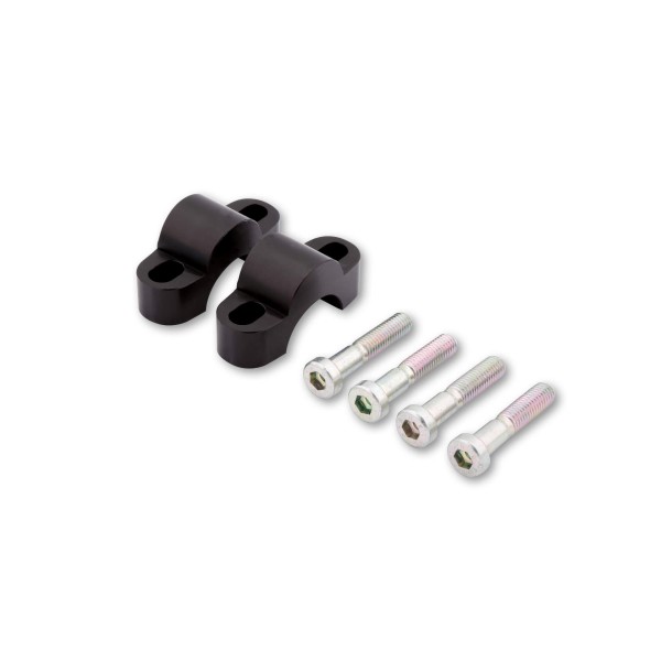 LSL Klemmbockerhöhung Set um 15 mm, mit 50 mm Schraube, für 28,6 mm Lenker, schwarz