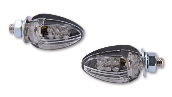 HIGHSIDER Smart Drop LED alloggiamento indicatore nero / lente trasparente (coppia), anteriore e posteriore