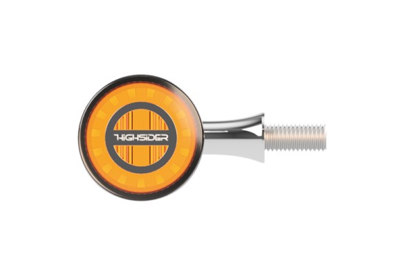HIGHSIDER Pro Rocket Bullet LED Indicatore di direzione cromato / lente grigio fumo (coppia), anteriore e posteriore