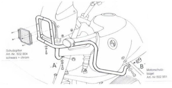 Protezione serbatoio argento per BMW R 850 GS (98-00)/R 1100 GS (94-99) Hepco & Becker