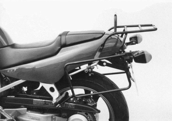 Portapacchi tubolare e portavaligie laterale nero per Honda NT 650 Hawk GT (88-91)