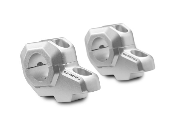 SW-Motech Ricollocazione manubrio, argento, H=30 mm, spostamento di 22 mm per Yamaha Ténéré 700 - SW Motech