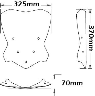 Parabrezza centrale su staffe originali per BMW F 800 R (15-19), grigio fumo scuro