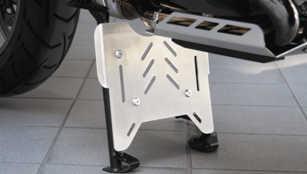 Piastra di protezione in alluminio per il cavalletto principale originale per BMW R 1200 GS Adventure (14-18) Hepco & Becker