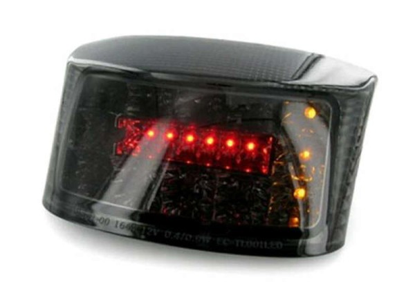 Fanale posteriore a LED Bihr nero con indicatori di direzione integrati, omologato CE MBK Booster 50 - Yamaha BW'S