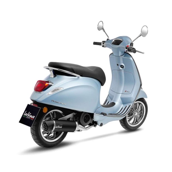 LeoVince sistema di scarico completo SBK Nero per Vespa Primavera 125, acciaio inox nero, certificato E