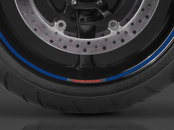 Set di adesivi decorativi per cerchi per modelli Honda, blu