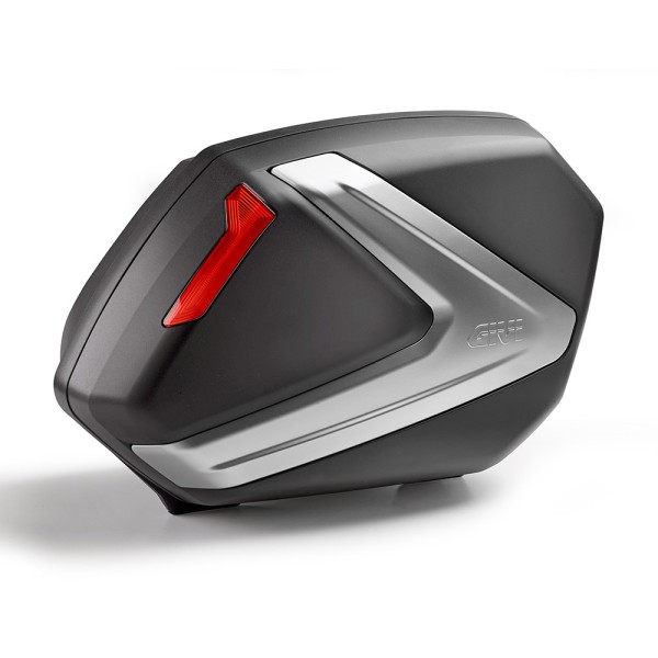 V37 Set valigie laterali MONOKEY con copertura argento e catarifrangenti rossi Givi
