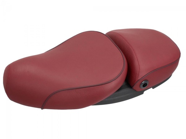 Vespa 2 posti panca in vera pelle rossa per LX 50-150cc Touring, ET2/ET4 /LX/LXV/S 50-150ccm-