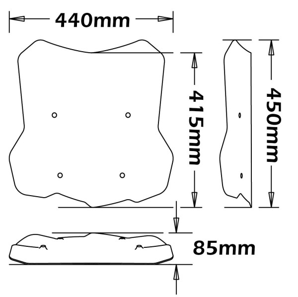 Parabrezza centrale su staffe originali per BMW F 850 GS (18-21), trasparente
