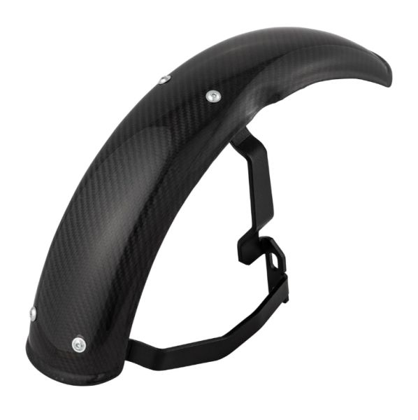 Parafango 2.0 Garelli EVO II per Vespa PX 80-200ccm, carbonio trasparente, staffa nera