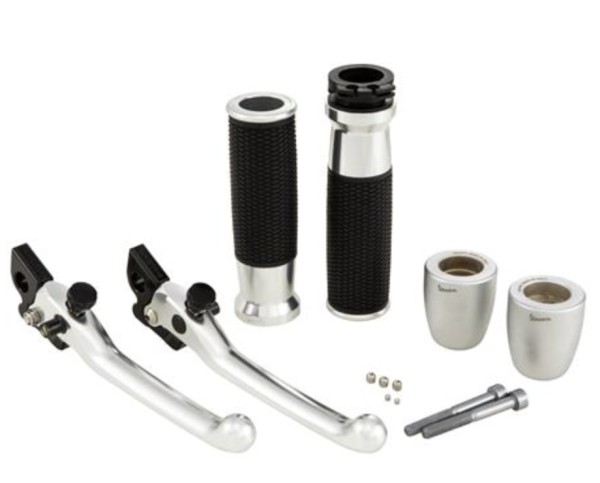 Kit manubrio, alluminio, anodizzato, set maniglie, leve e terminali manubrio per Vespa GTS