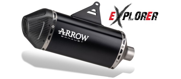 Scarico ARROW EXPLORER in alluminio nero con terminale in carbonio per BMW R12 G/S (25-)